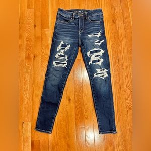 American Eagle Dark Wash High Rise Skinny Jeggings